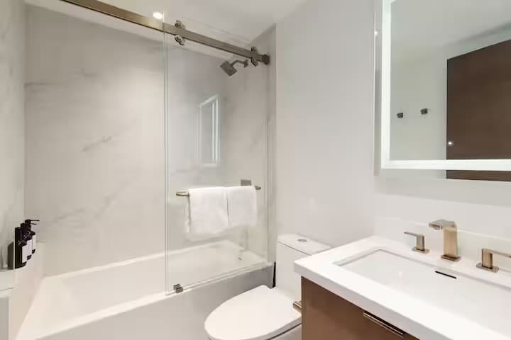 Bathroom with glass shower