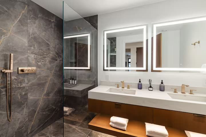 Primary ensuite with double vanity
